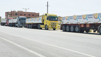 شاحنات مساعدات من مصر تدخل غزة عبر معبر كرم أبو سالم